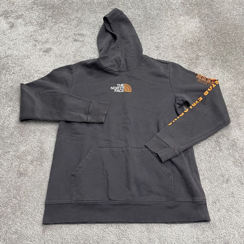 The North Face Graphic Hoodie Sweatshirt Boys Teens XXL Black Casual Pullover